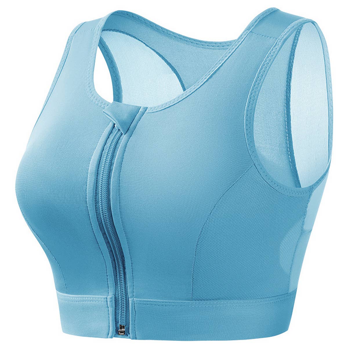 Women Running Zipper Push-Up Yoga Bra_Cwmu0308