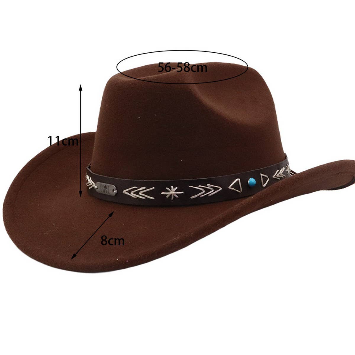 MEN WOMEN WOOL COWBOY FEDORA HAT ETHNIC STYLE_CWAH04498