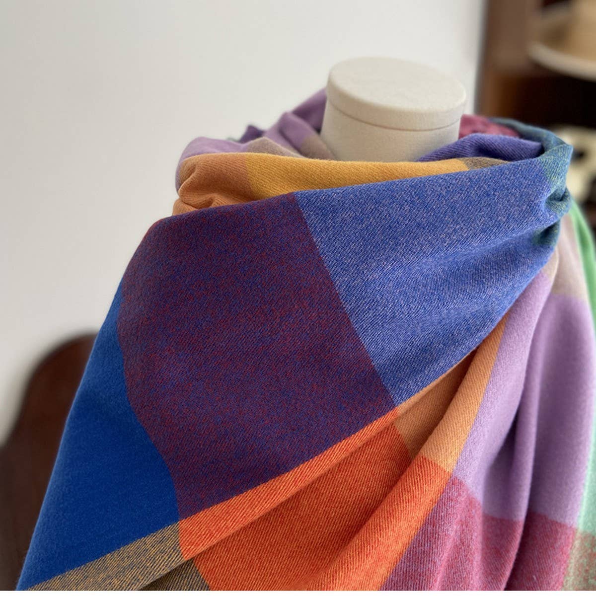 Warm Plaid Scarf Shawl For Women--Soft Winter Wrap_Cwasc1464