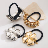 LUCKY CLOVER METALLIC ELASTIC HAIR TIE_CWAHA6229