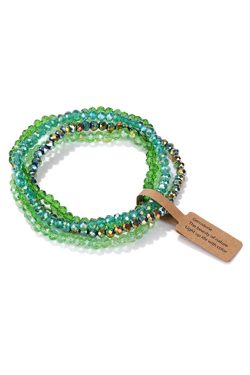 Cwaje1185_Glass Bead 4 Set Bracelet