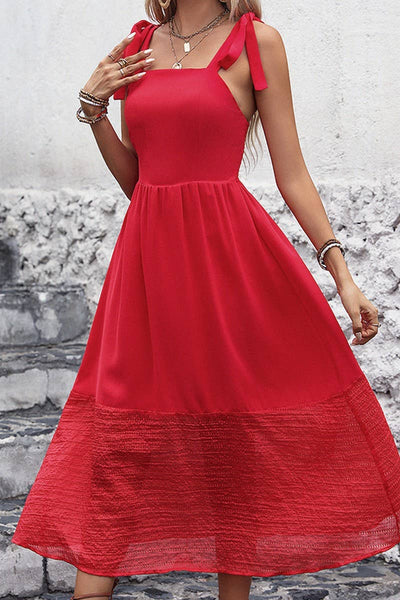 CWDMD2363_SLEEVELESS TIE ELEGANT DRESS