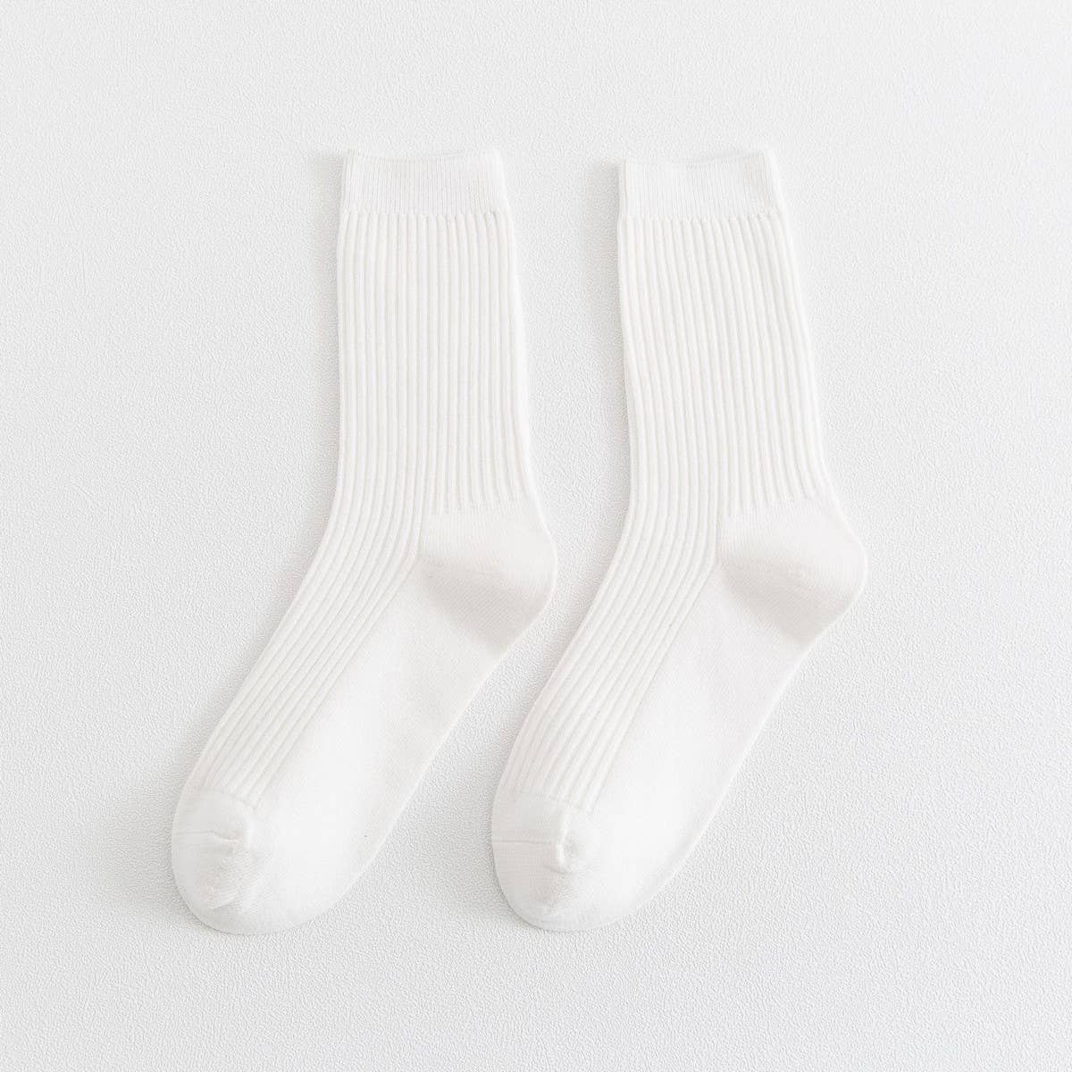 NEW ALL MATCH DOUBLE NEEDLE MID CALF SOCKS_CWMS1347