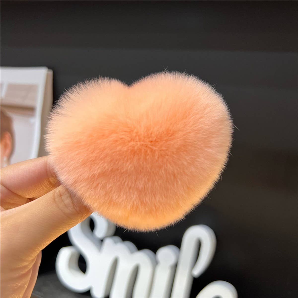 CUTE REX RABBIT HEART HAIR CLIP FLUFFY BB PIN_CWAHA3309