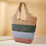Women Straw Bags Summer Beach Large Tote Bag_Cwab0818
