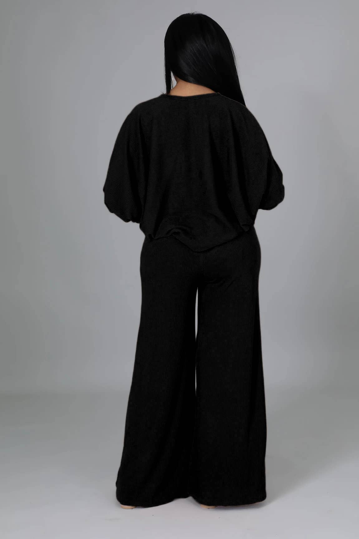 Solid Color Coat Cape Trousers Three-Piece Set