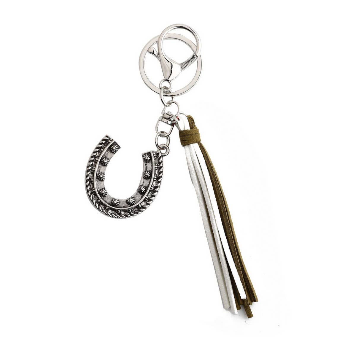 BOHO WESTERN HORSESHOE KEYCHAIN WITH VINTAGE CHARM_CWAB5084