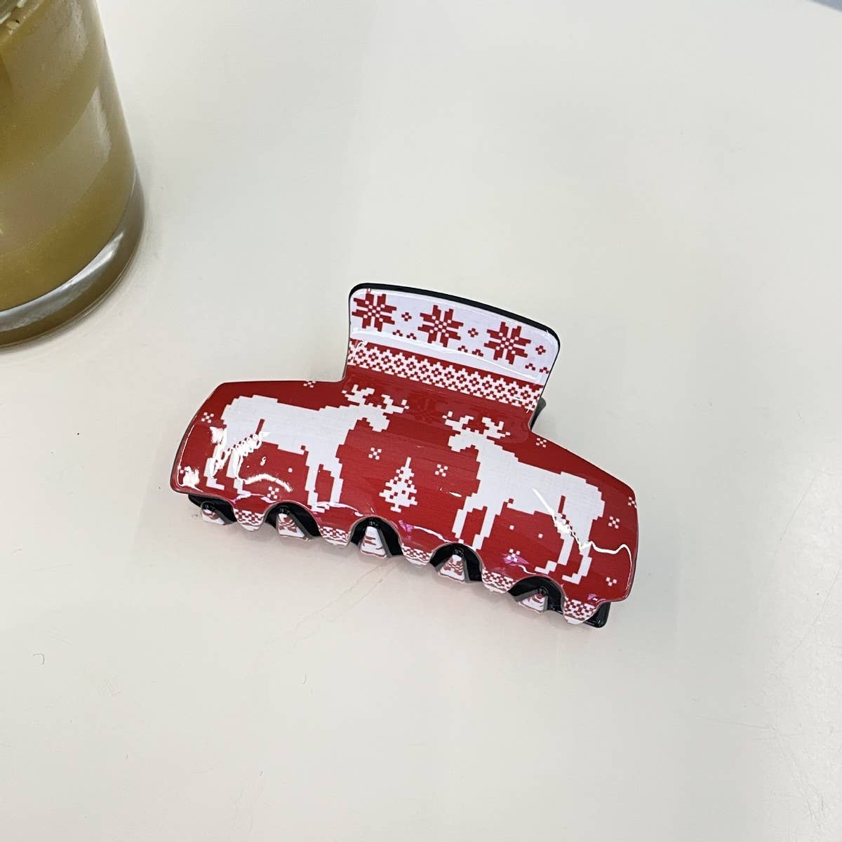 CHRISTMAS REINDEER SNOWFLAKE HAIR CLIP SHARK CLIP_CWAHA2153