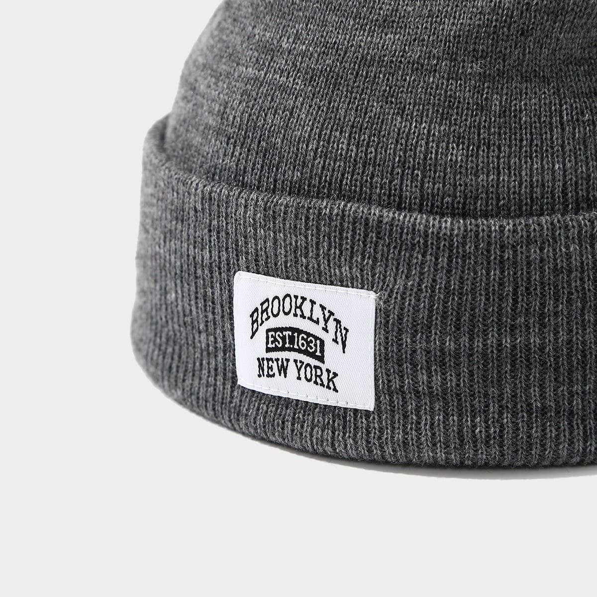 Brooklyn Label Cuffed Knit Beanie Unisex_Cwah04638