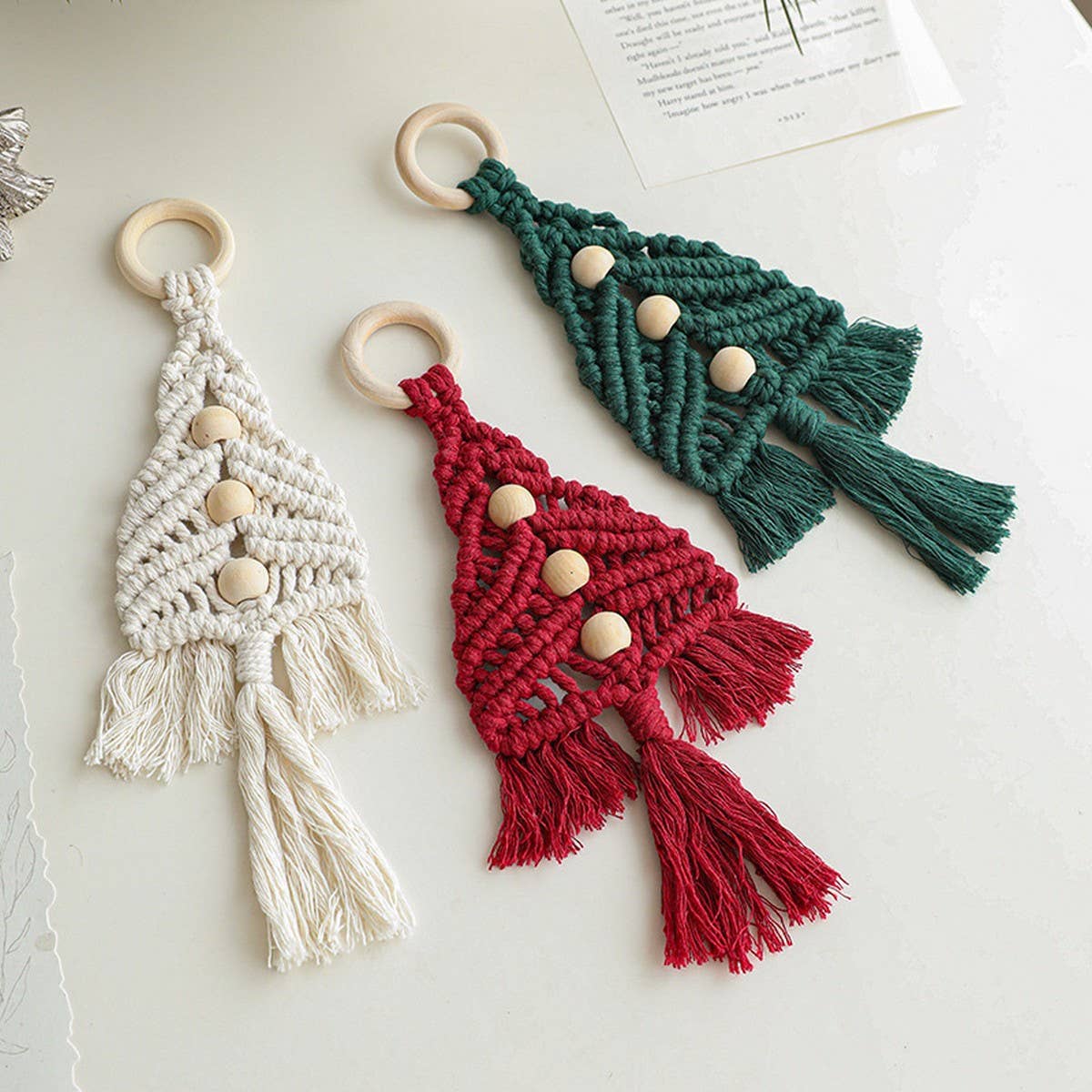 COLORFUL WOVEN BELL CHRISTMAS DOOR WALL HANGING_CWMM9739