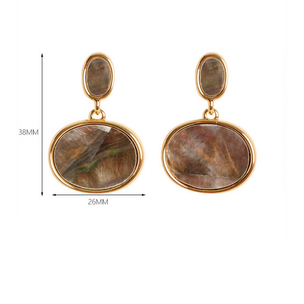 RETRO PERSONALITY NATURAL ABALONE EARRINGS_CWMM4297