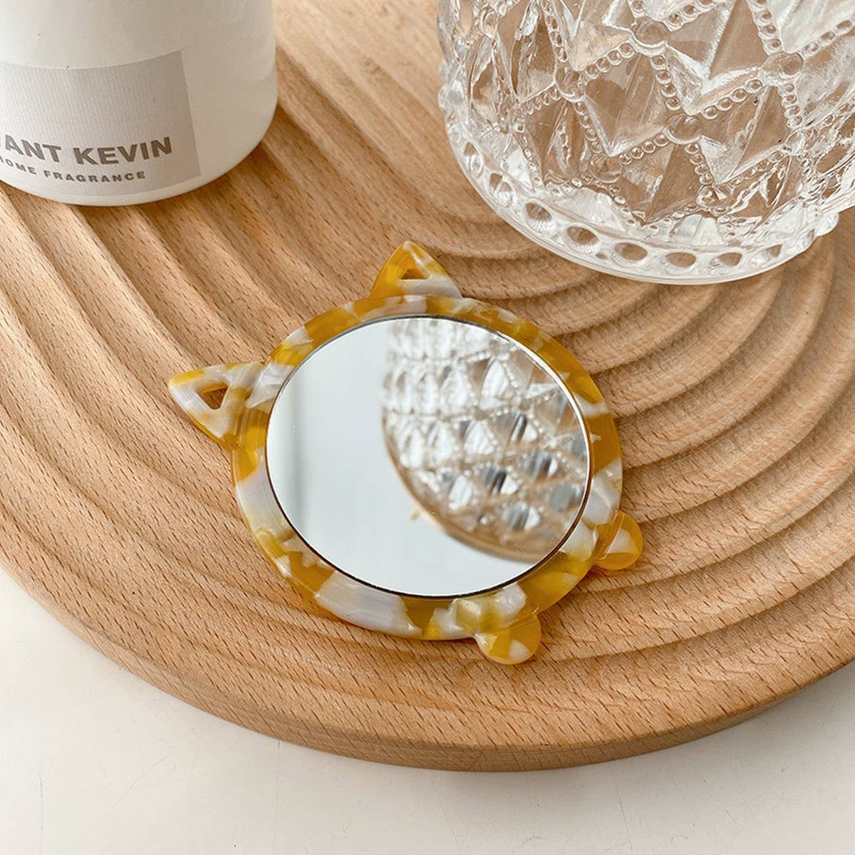 CUTE ANIMAL ACETATE MINI MAKEUP MIRROR PORTABLE_CWMM6391