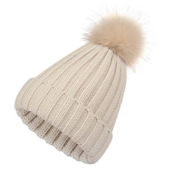 Fluffy Ball Simple Basic Knit Beanie_Cwah331