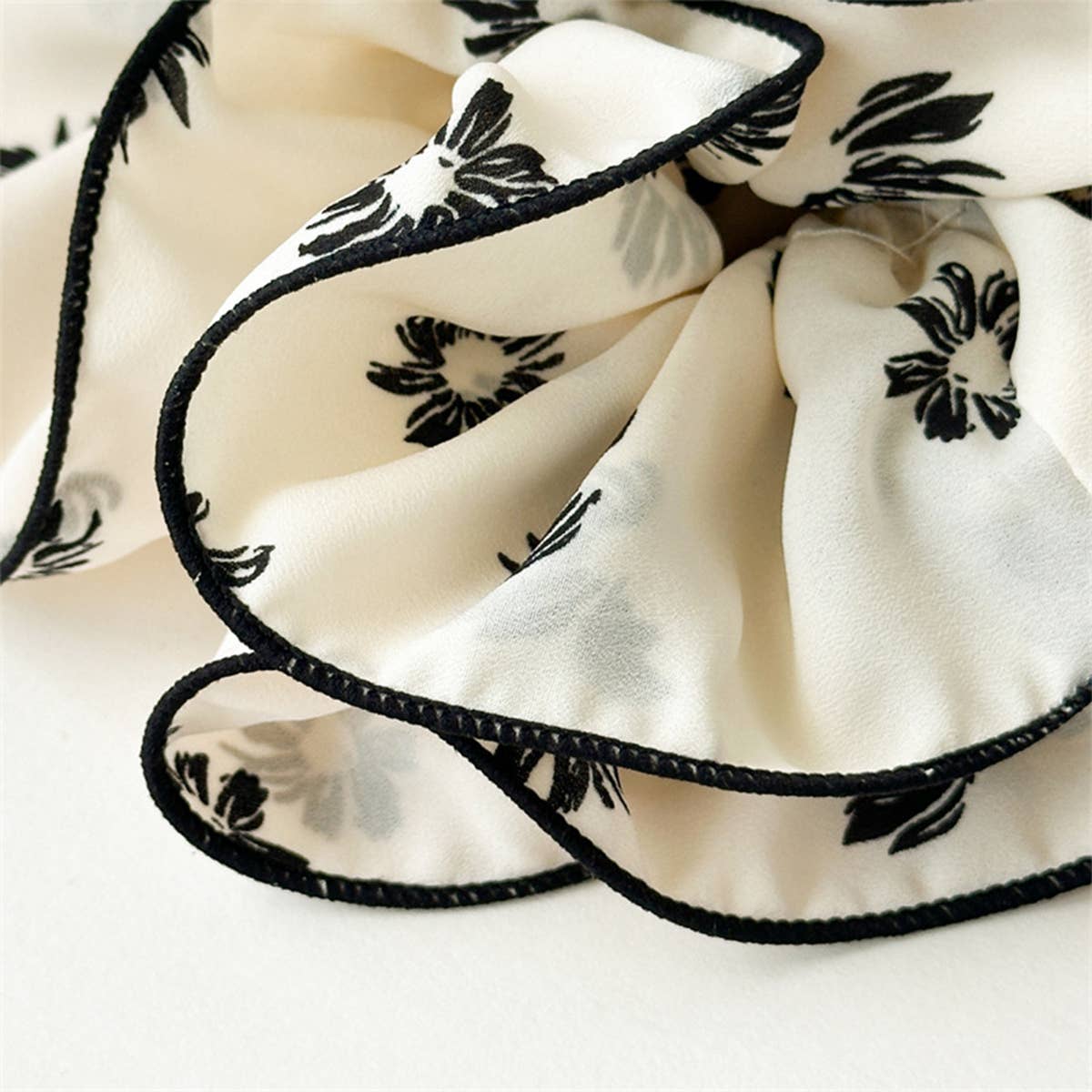 Large Floral Chiffon Scrunchie Ponytail Holder_Cwaha07523