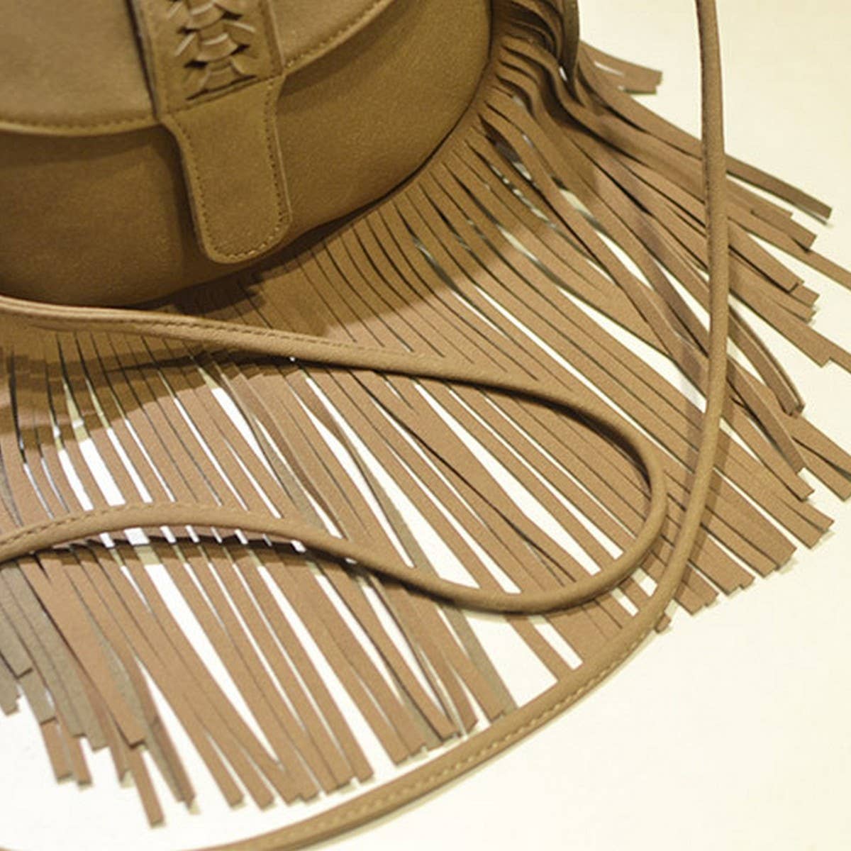 Cwab4566_Flap Woven Half Circle Tassel Shoulder Bag