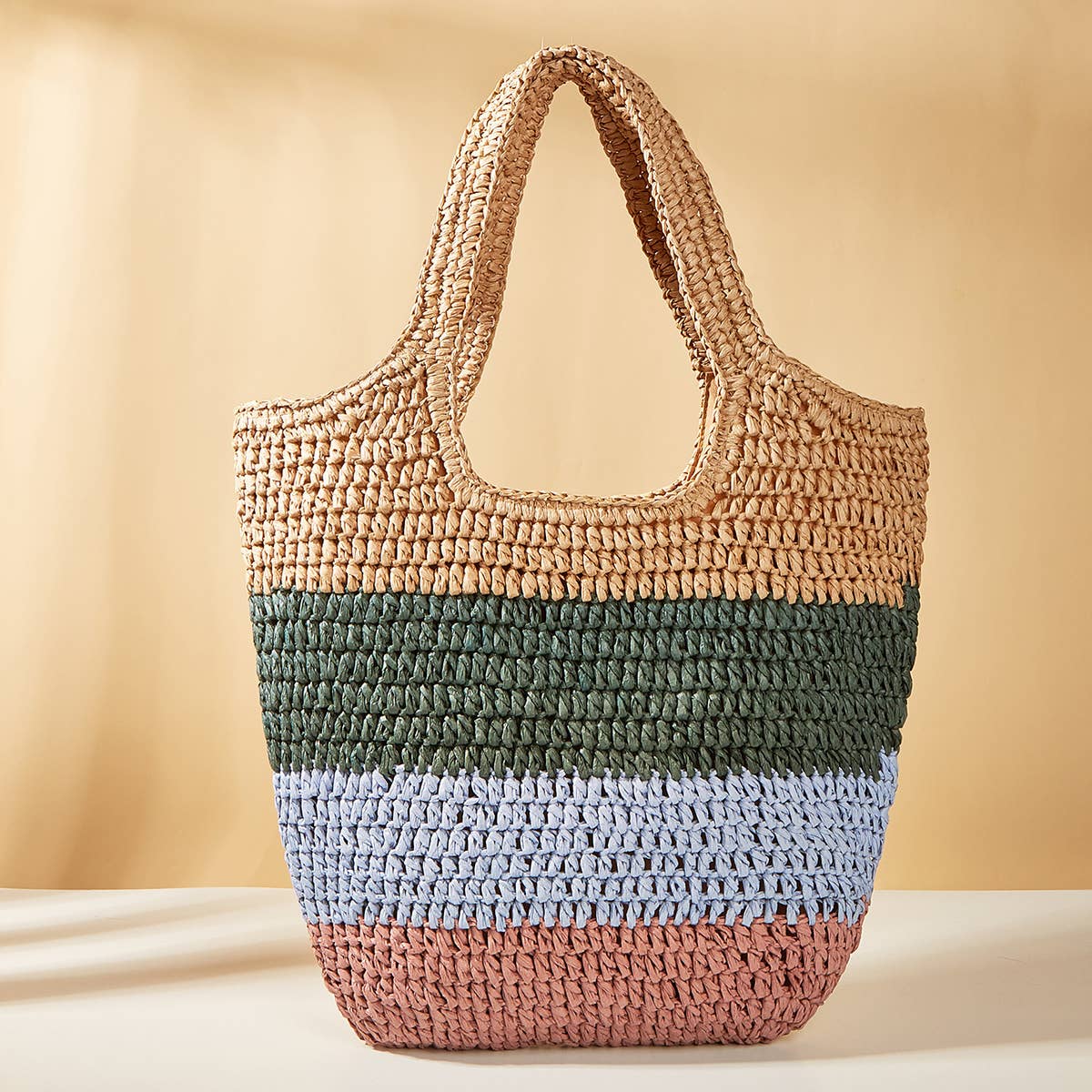 Women Straw Bags Summer Beach Large Tote Bag_Cwab0818