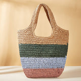 Women Straw Bags Summer Beach Large Tote Bag_Cwab0818