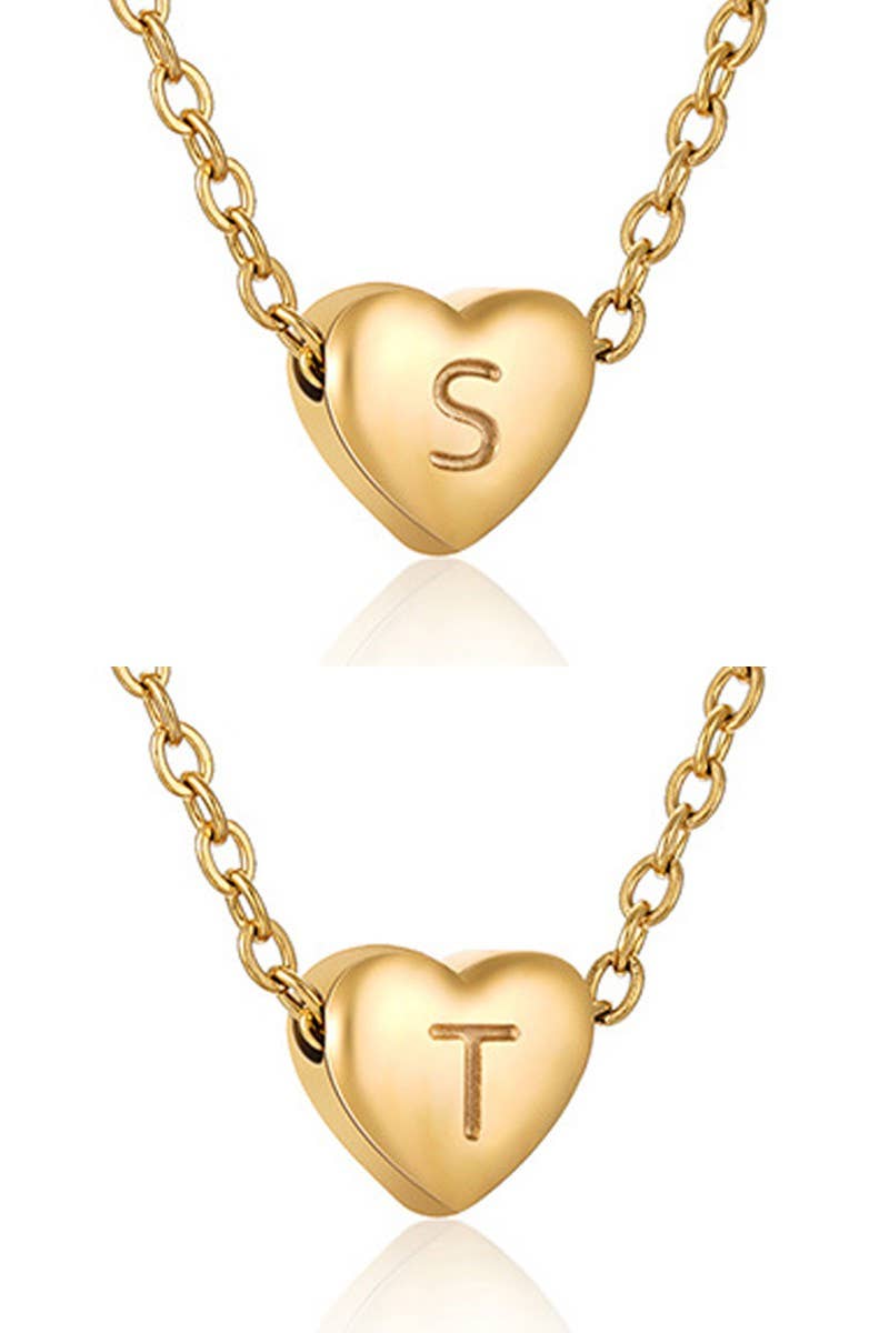 Heart Alphabet Initials Pendant Necklace_Cwaje220