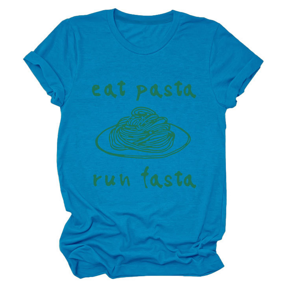 Trendy Womens Short Sleeve Tee Eat Pasta Run
