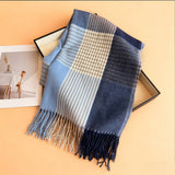 Colorblock Plaid Tassel Scarf Wrap For Winter_Cwasc03275