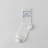 COTTON BREATHABLE LETTER SPORTS MID CALF SOCKS_CWMS1417