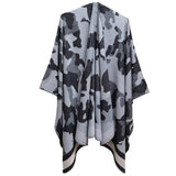 CAMOUFLAGE STRIPED WARM SPLIT SHAWL CLOAK_CWASC0284