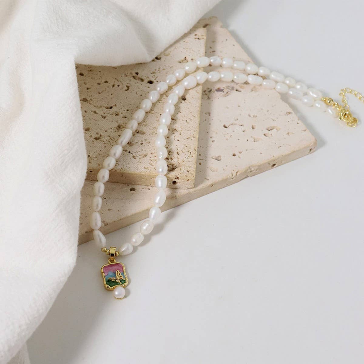 ANCIENT STYLE HIGH GRADE PEARL CLAVICLE NECKLACE_CWAJE3832