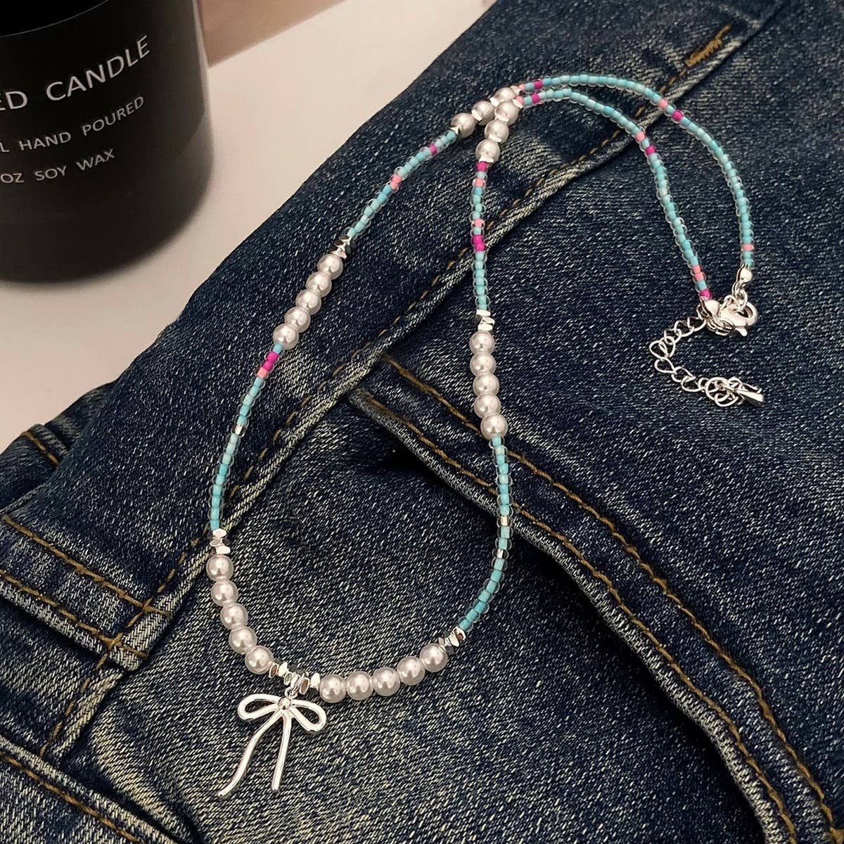 HIGH END LUXURY BOW PENDANT NECKLACE FOR WOMEN_CWAJE3064