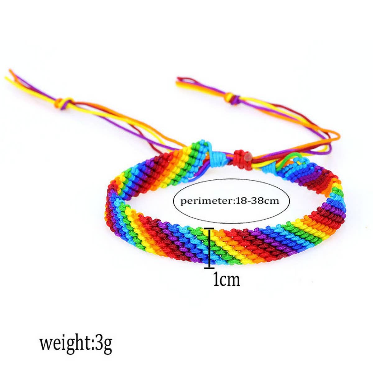COLORFUL ROPE RAINBOW HAND WOVEN BRACELET_CWAJE0714
