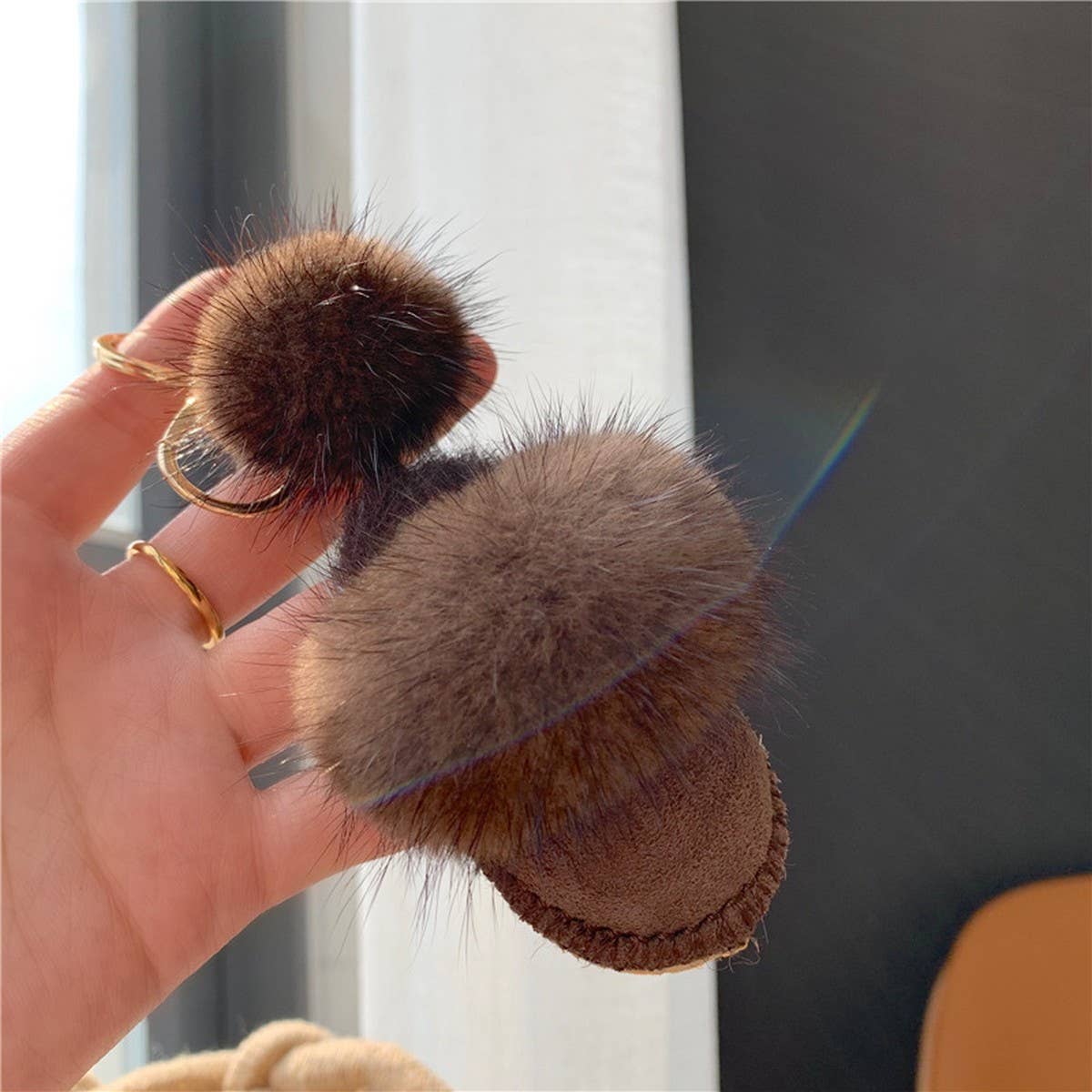 Wool Slippers Pendant Personalized Plush Keychain_Cwmm2486