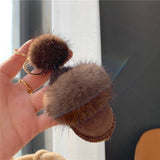 Wool Slippers Pendant Personalized Plush Keychain_Cwmm2486