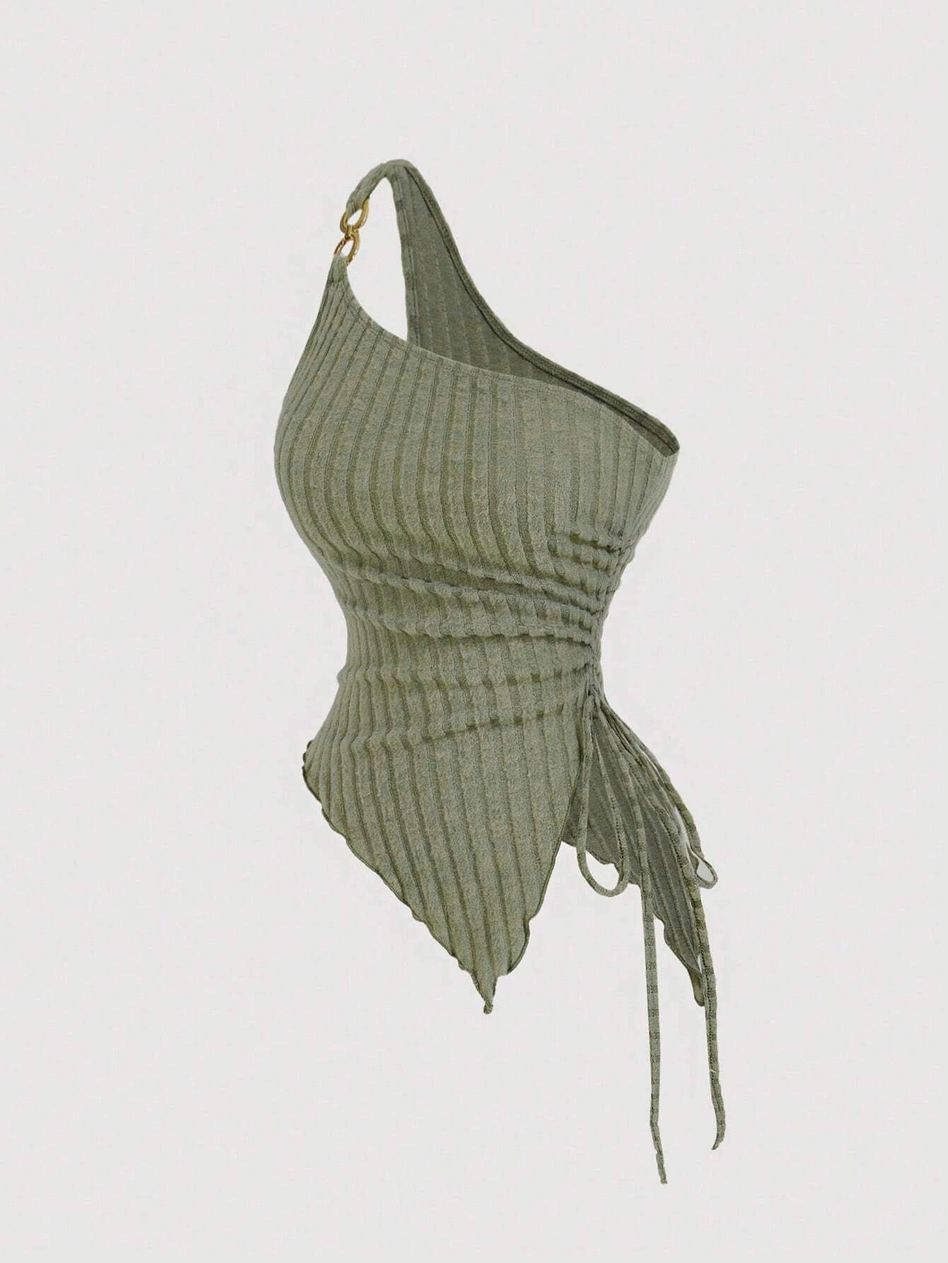 Womens Sexy One-Shoulder Fitted Tank Top