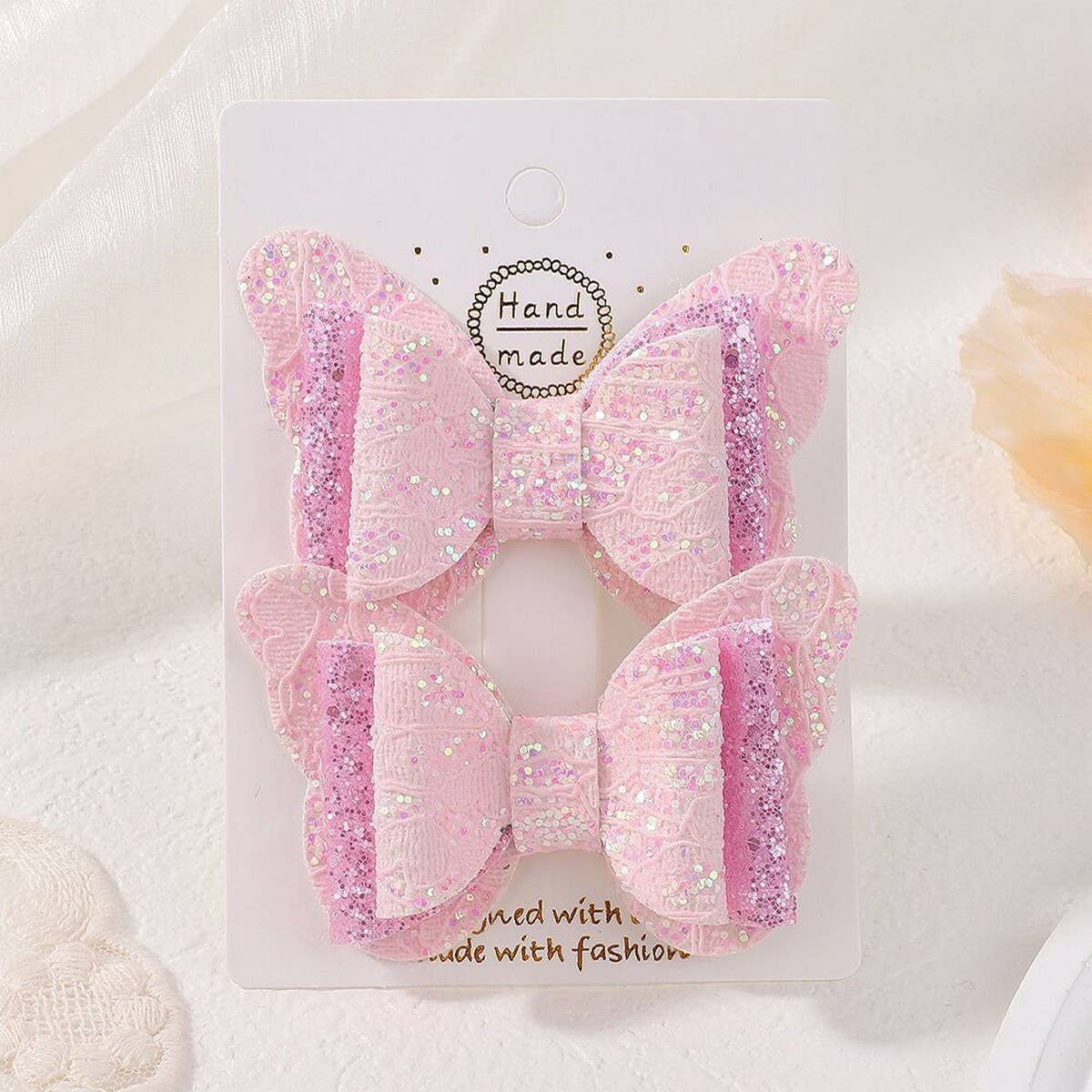 CUTE CARTOON GLITTER BOW HAIR CLIP SET_CWAHA6730