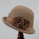 AUTUMN AND WINTER WARM FLOWER CURLED BUCKET HAT_CWAH1796