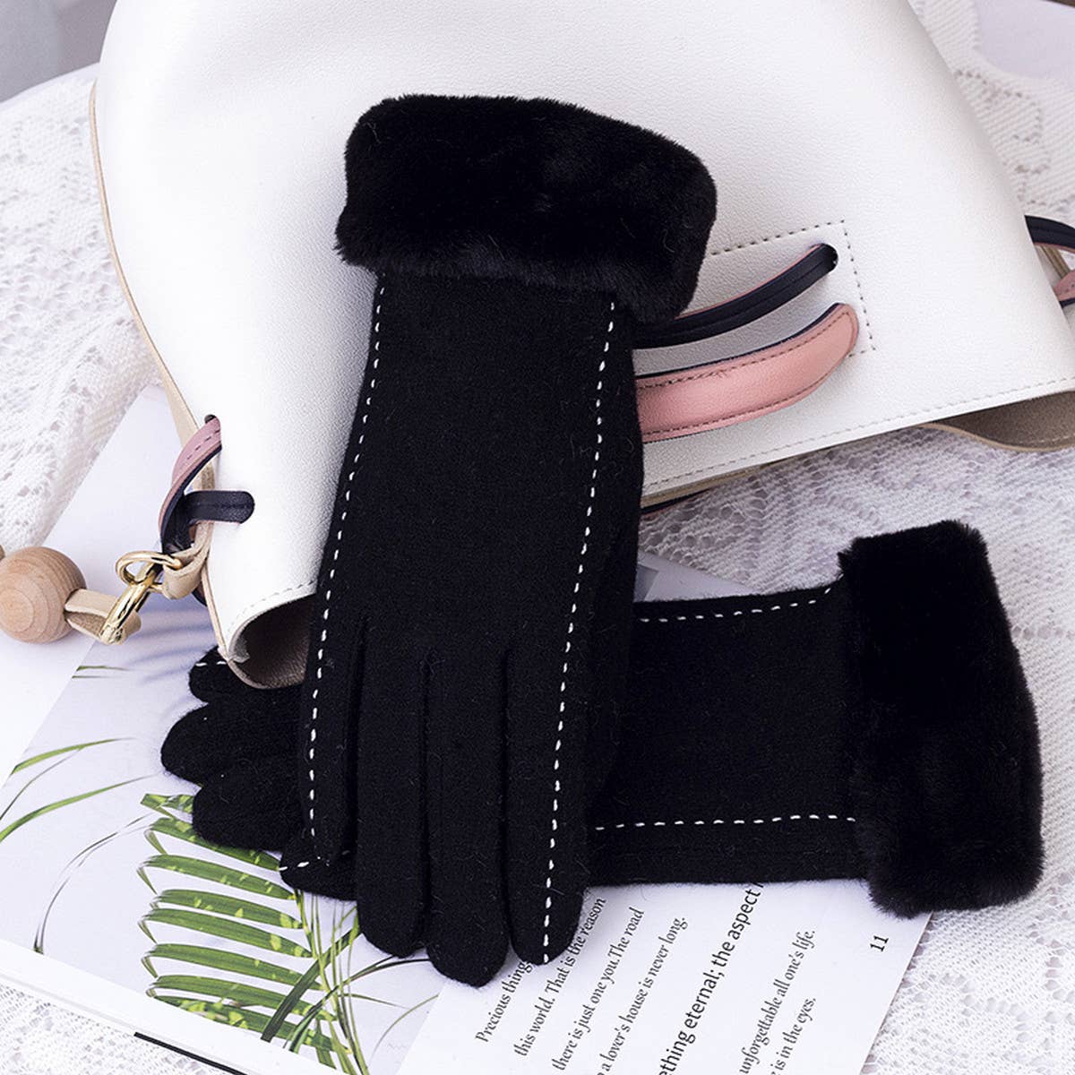 Simple Fleece Warm Breathable Gloves_Cwag0070