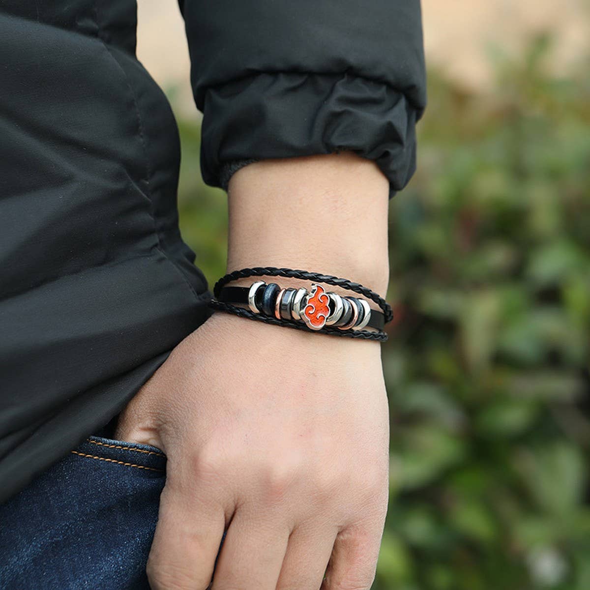 PERSONALIZED ANIME BRAIDED PUNK LEATHER BRACELET_CWMM4526