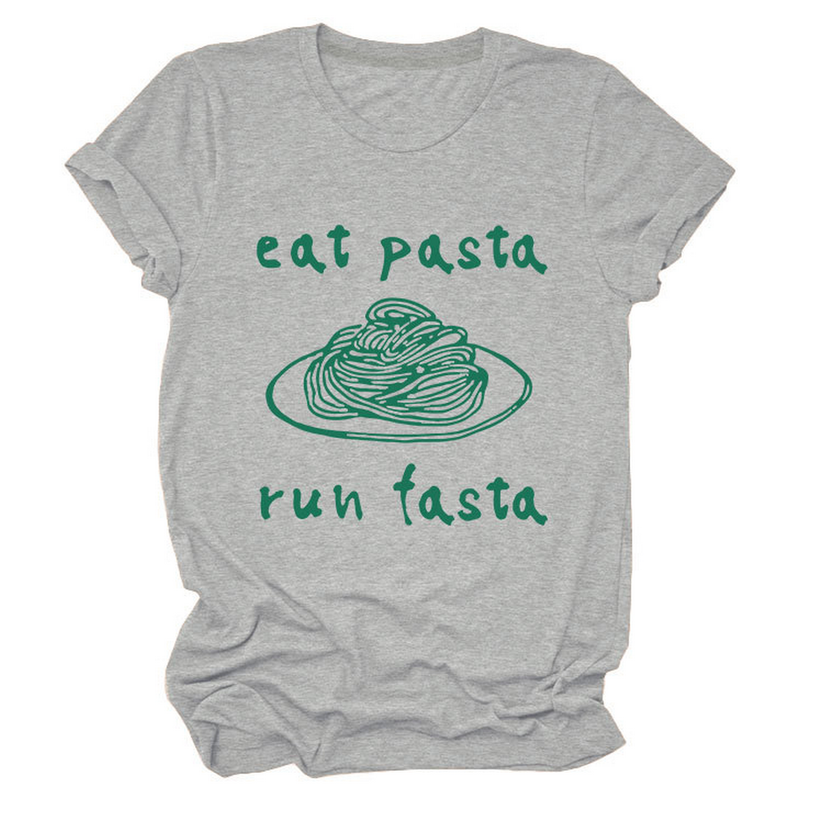 Trendy Womens Short Sleeve Tee Eat Pasta Run