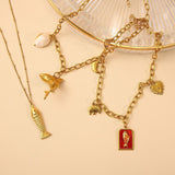 ORIGINAL STEEL OCEAN NECKLACE WITH FISH DOLPHIN_CWMM8831