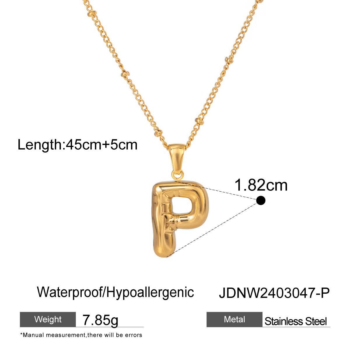 NICHE ALL MATCH TEMPERAMENT GLOSSY LETTER NECKLACE_CWAJE1893