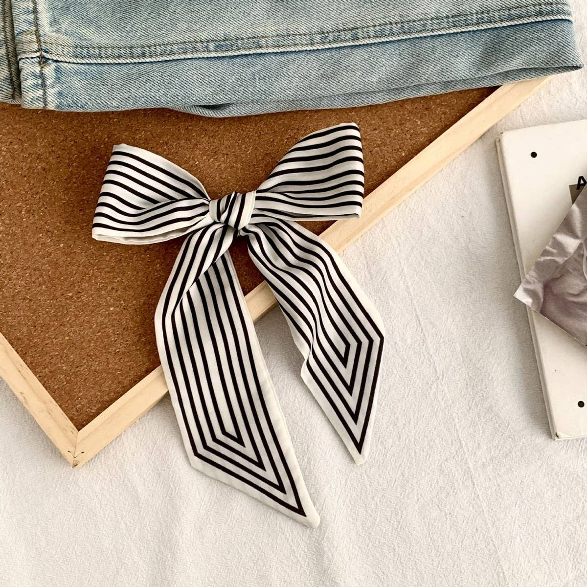 Trendy Striped Scarf Hair Wrap Bag Tie_Cwasc02986