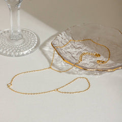 Trendy Zircon Link Ring Anklet, 18K Gold Steel