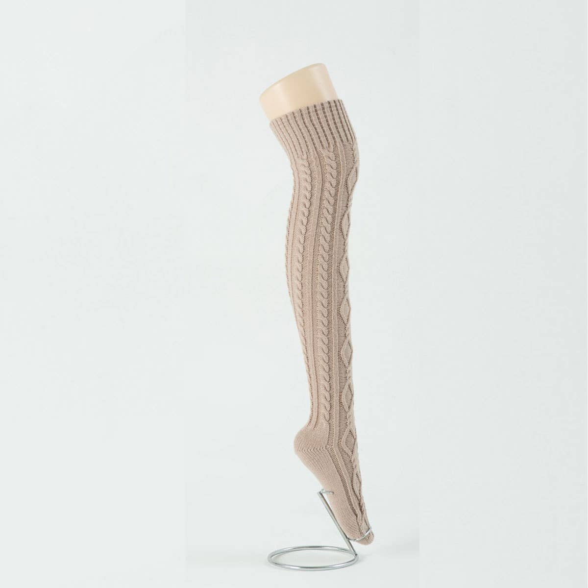 CABLE KNIT WINTER WARM KNEE HIGH SOCKS_CWMS015