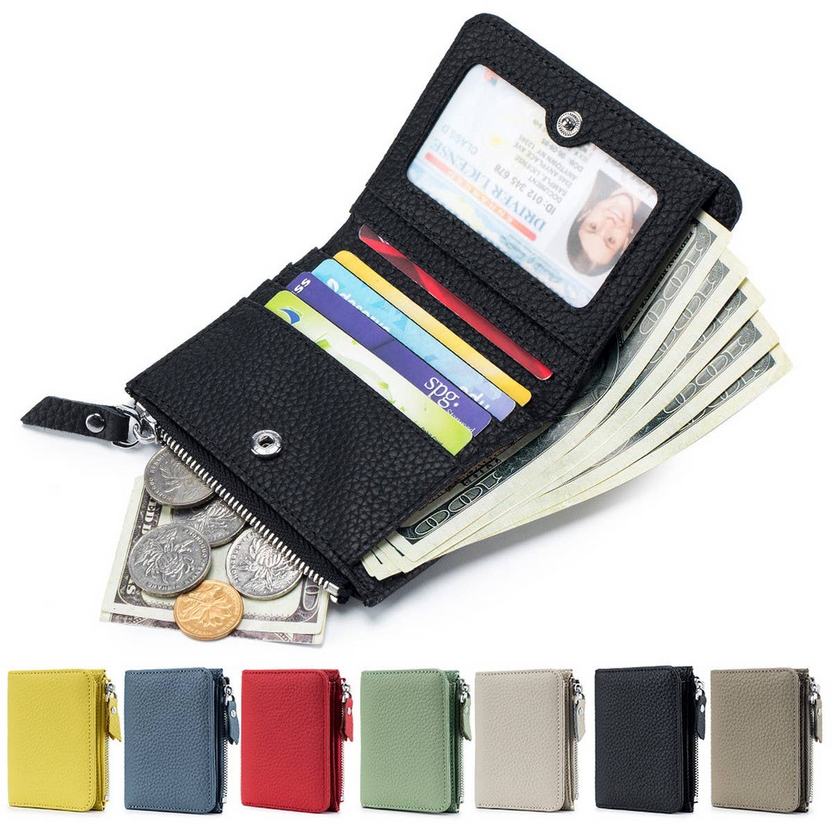 Ultra-Thin Short Card Holder Genuine Leather Wallet_Cwab3704