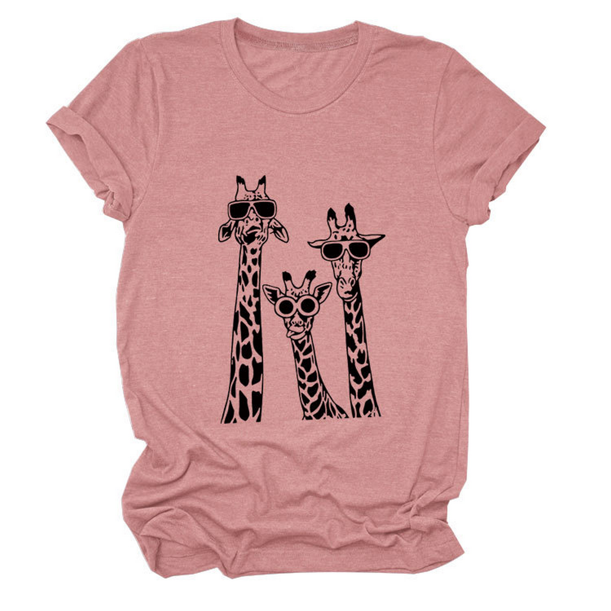 Womens Giraffe Print Casual Summer T-Shirt