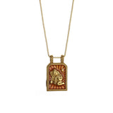 Vintage Square Zodiac Necklace With Enamel_Cwmm8840