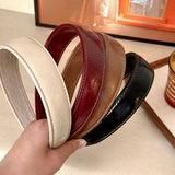 Vintage Leather Wide Headband Women Retro Style_Cwaha07781