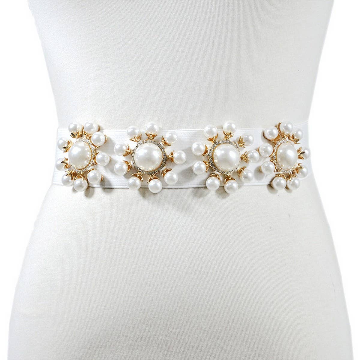 Women'S Pearl-Embellished Elastic Waistband_Cwabe0511