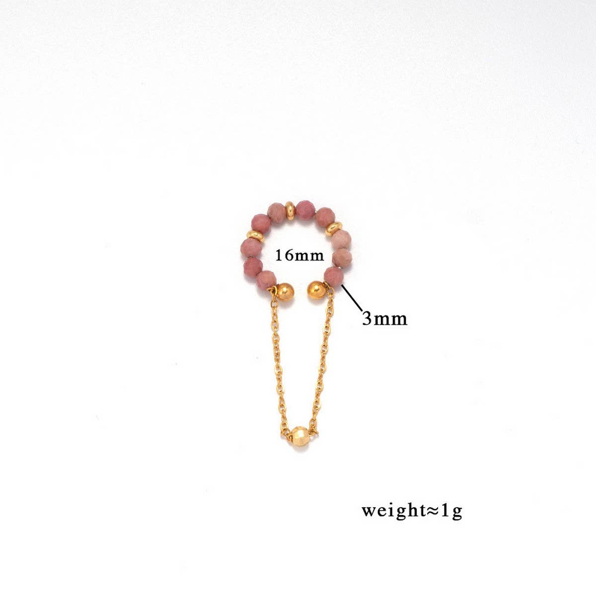 NATURAL STONE EAR CUFF FOR NON PIERCED EARS_CWMM7540