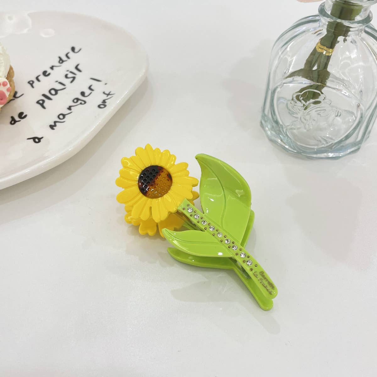 RHINESTONE FLOWER HAIR CLAW TULIP SUNFLOWER CLIP_CWAHA0966