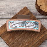Western Cactus Feather Floral Print Hair Claw_Cwasc1627